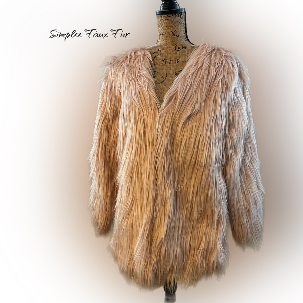 Faux Dusty Pink Fur Coat